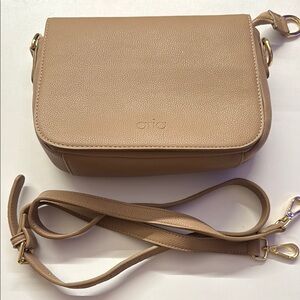 Aria Tan Crossbody Bag with Adjustable Strap and Minimalist Design